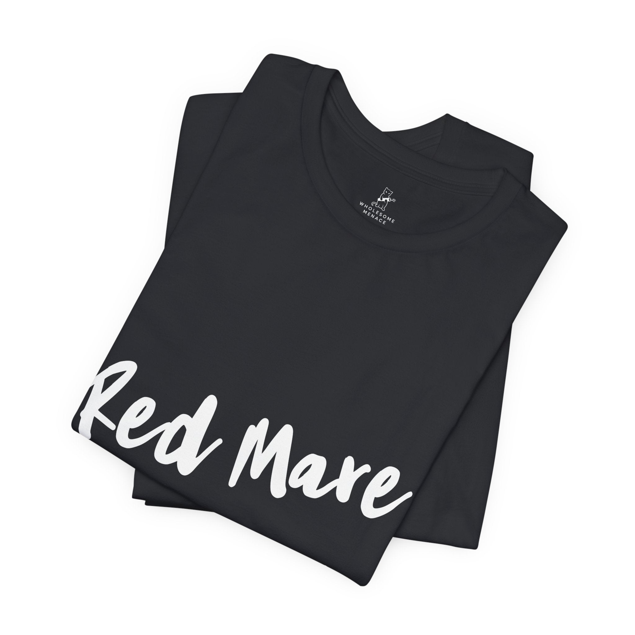 Fiery Red Mare Graphic Tee | Horse-Themed Script T-shirt