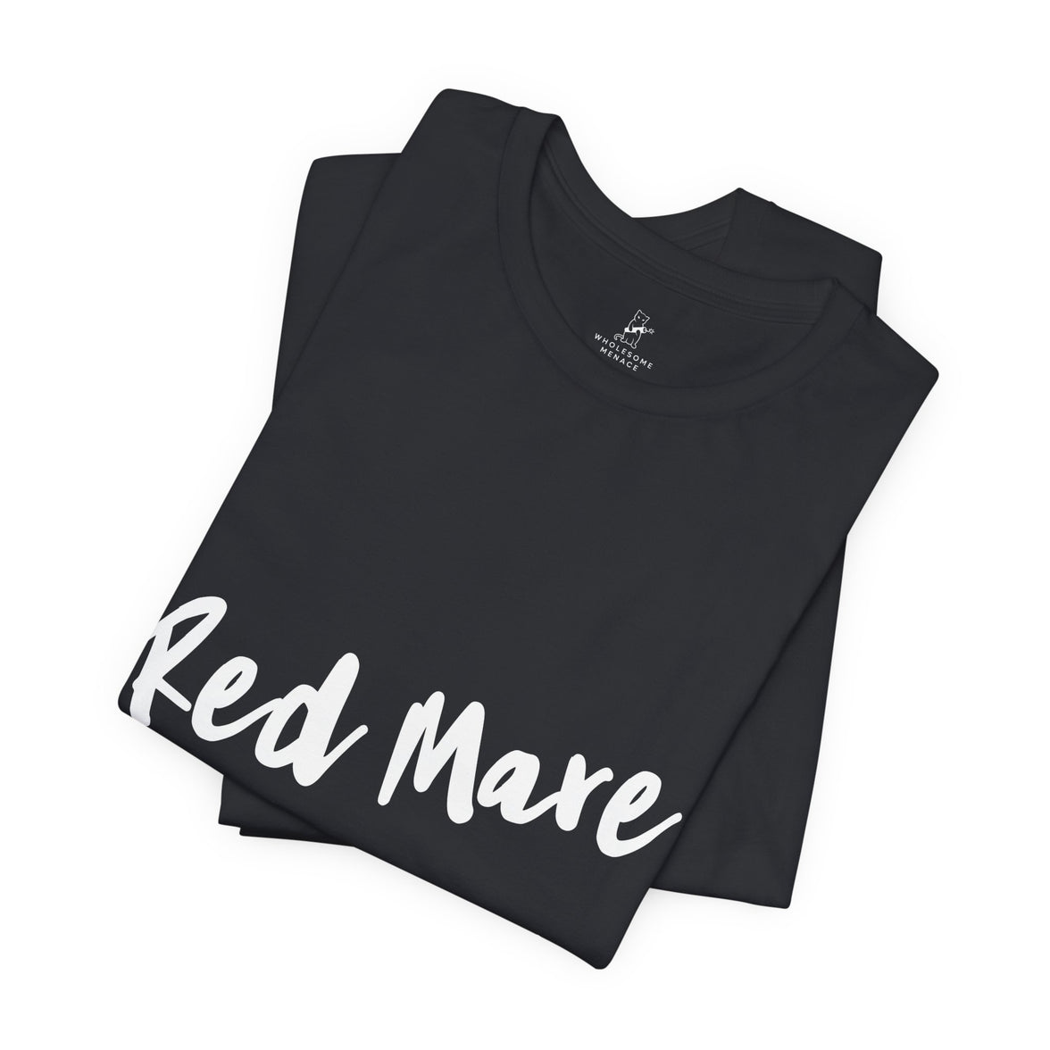 Fiery Red Mare Graphic Tee | Horse-Themed Script T-shirt