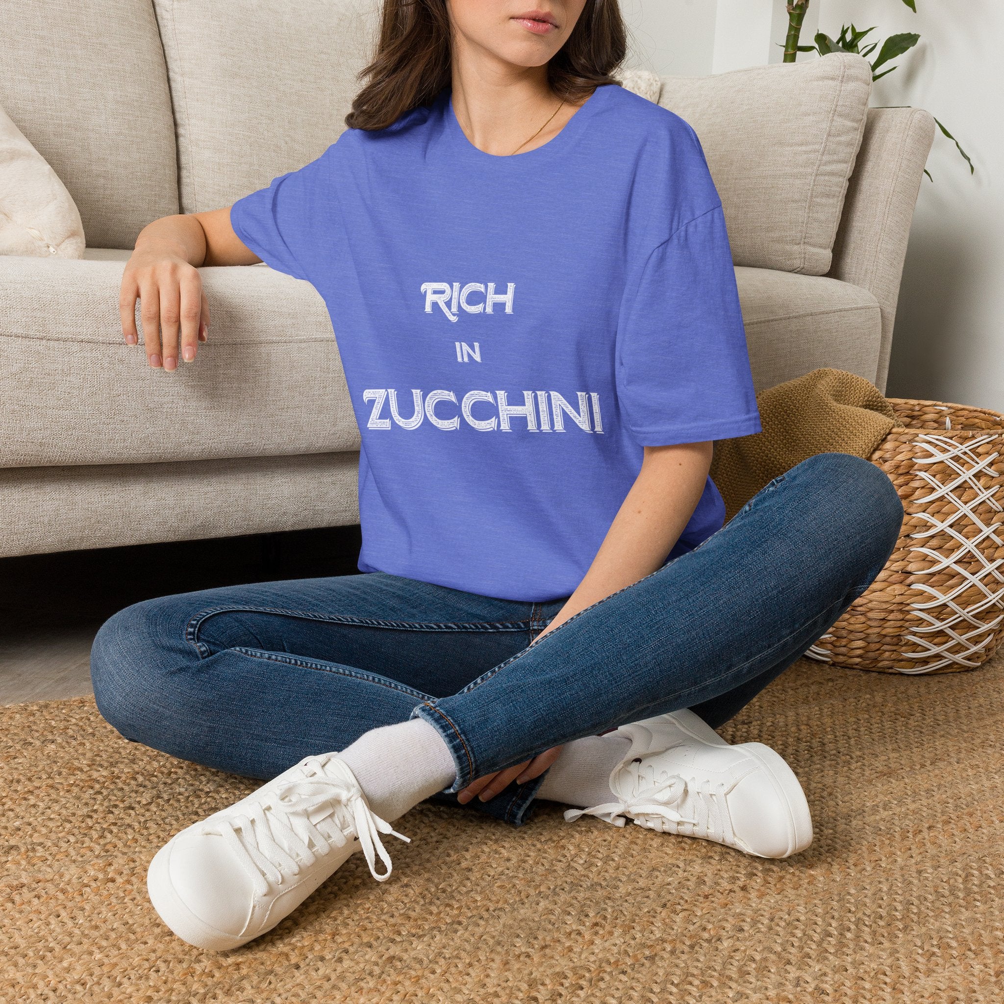 T-Shirt — "Rich in Zucchini" Funny Gardening Tee for Veggie Lovers