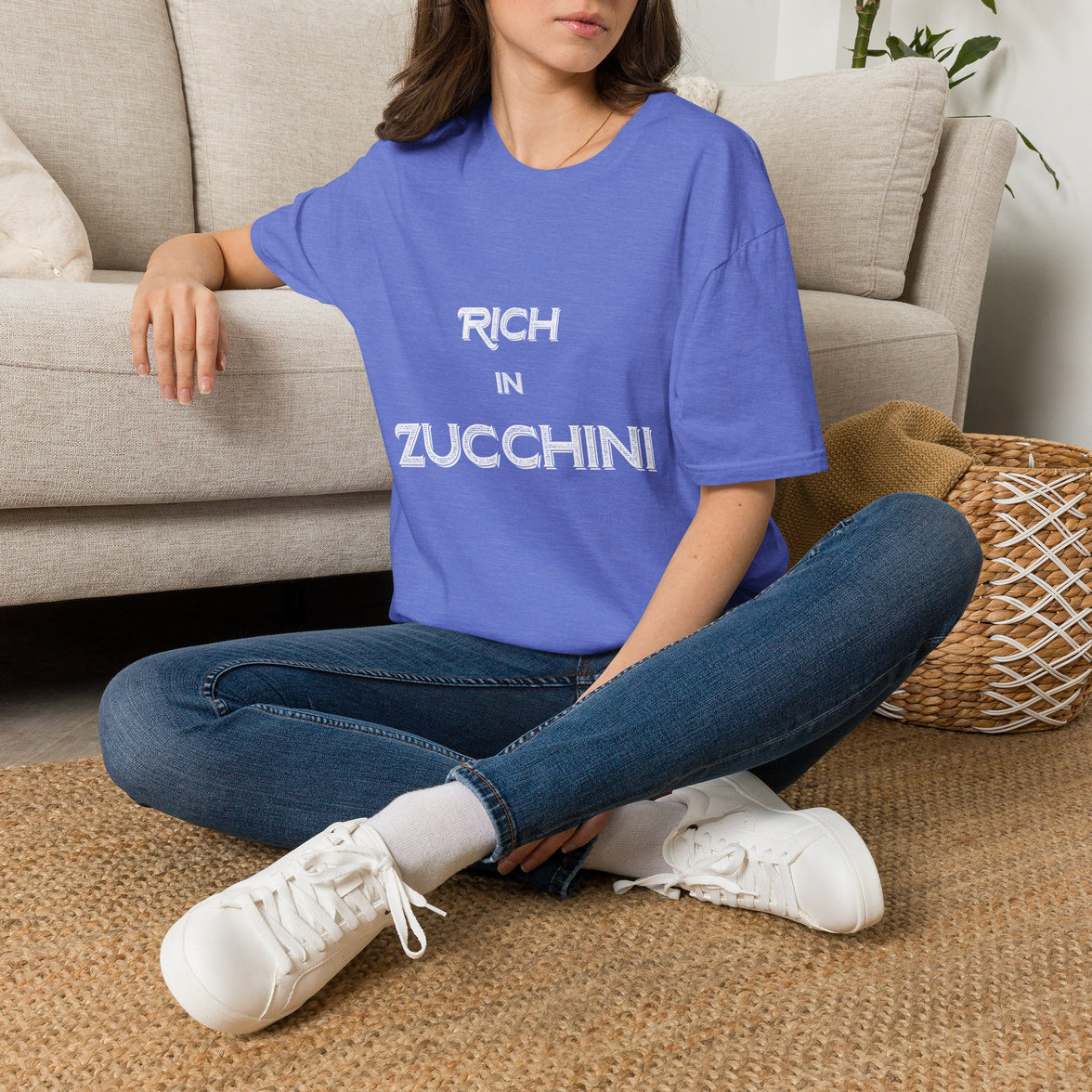 T-Shirt — "Rich in Zucchini" Funny Gardening Tee for Veggie Lovers