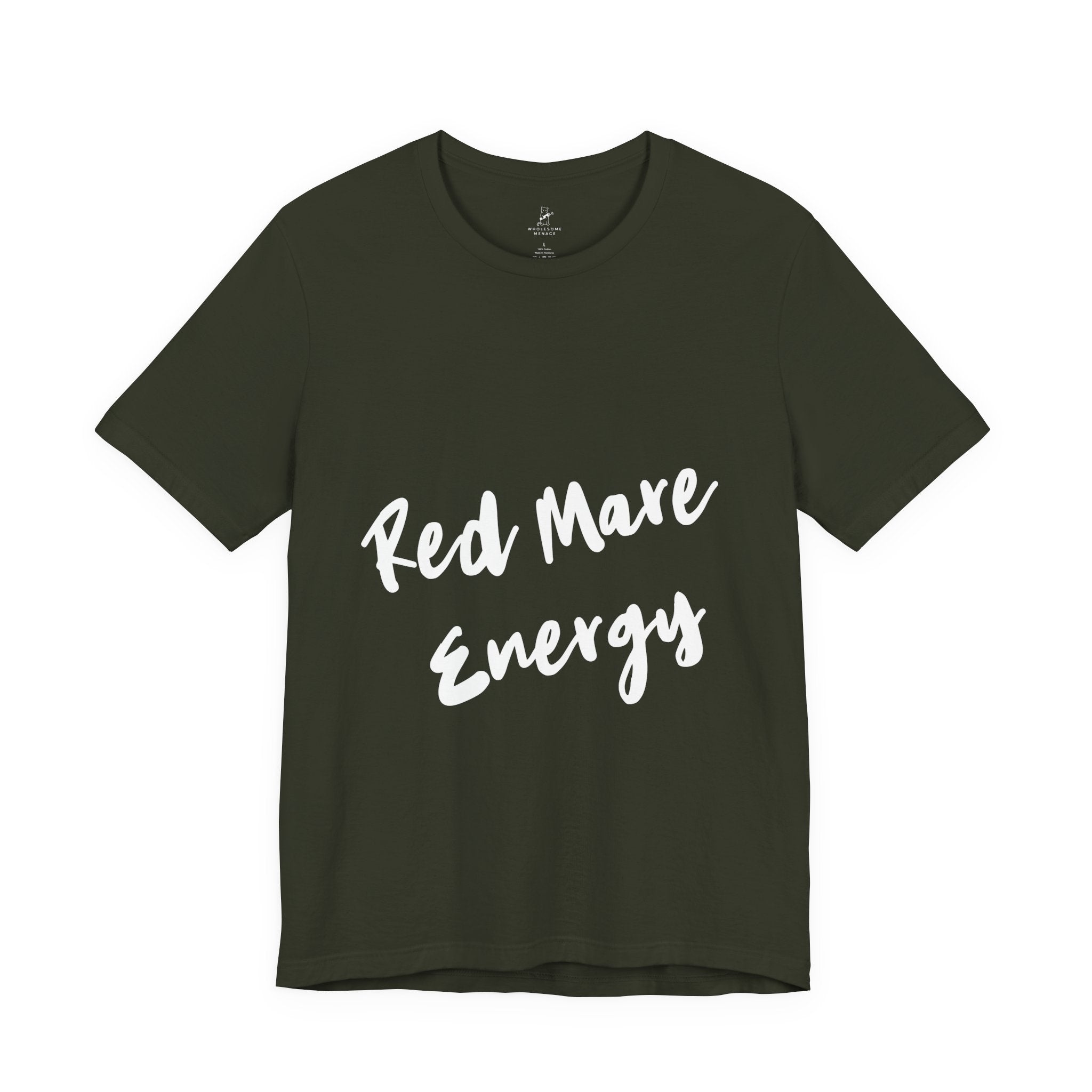 Fiery Red Mare Graphic Tee | Horse-Themed Script T-shirt