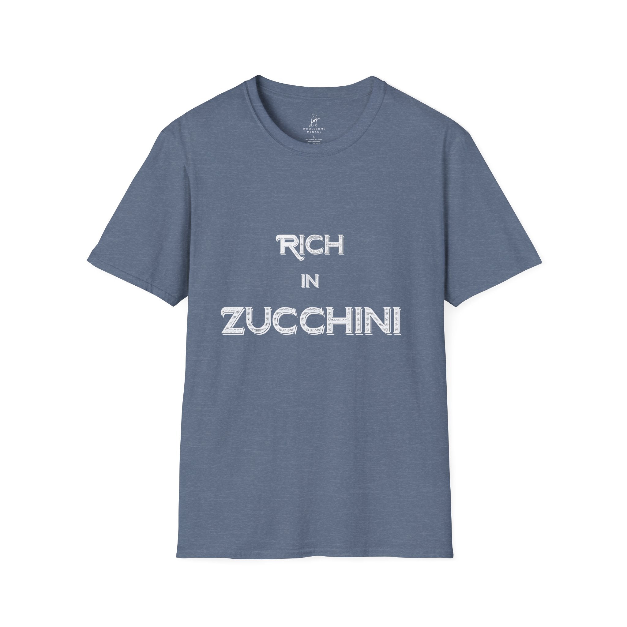 T-Shirt — "Rich in Zucchini" Funny Gardening Tee for Veggie Lovers