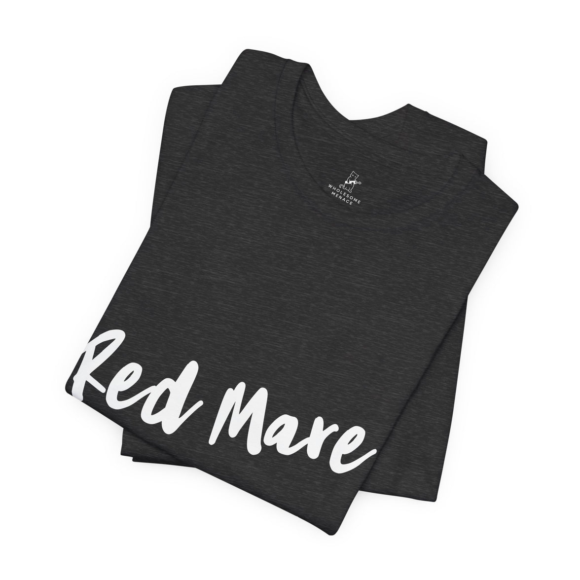 Fiery Red Mare Graphic Tee | Horse-Themed Script T-shirt
