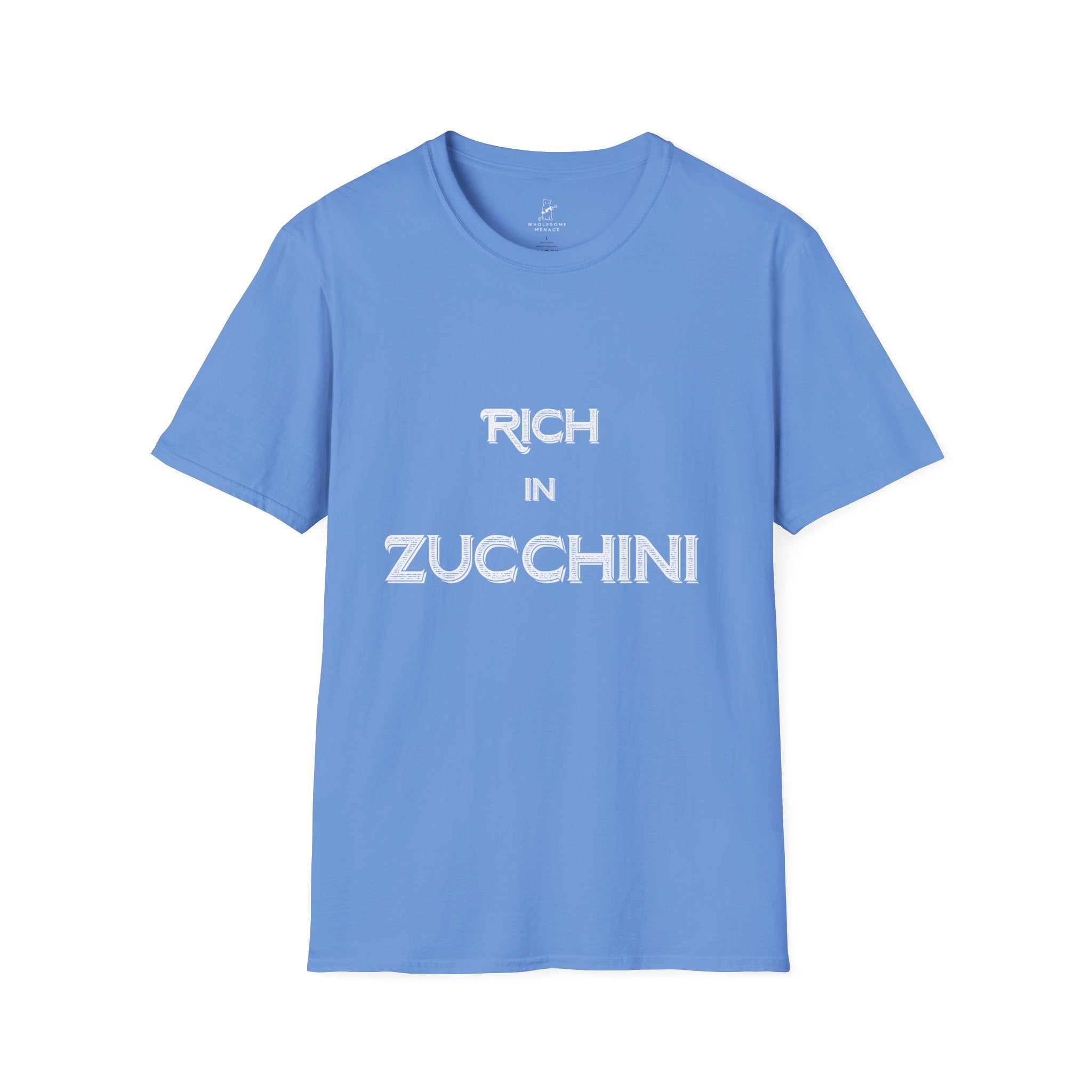 T-Shirt — "Rich in Zucchini" Funny Gardening Tee for Veggie Lovers