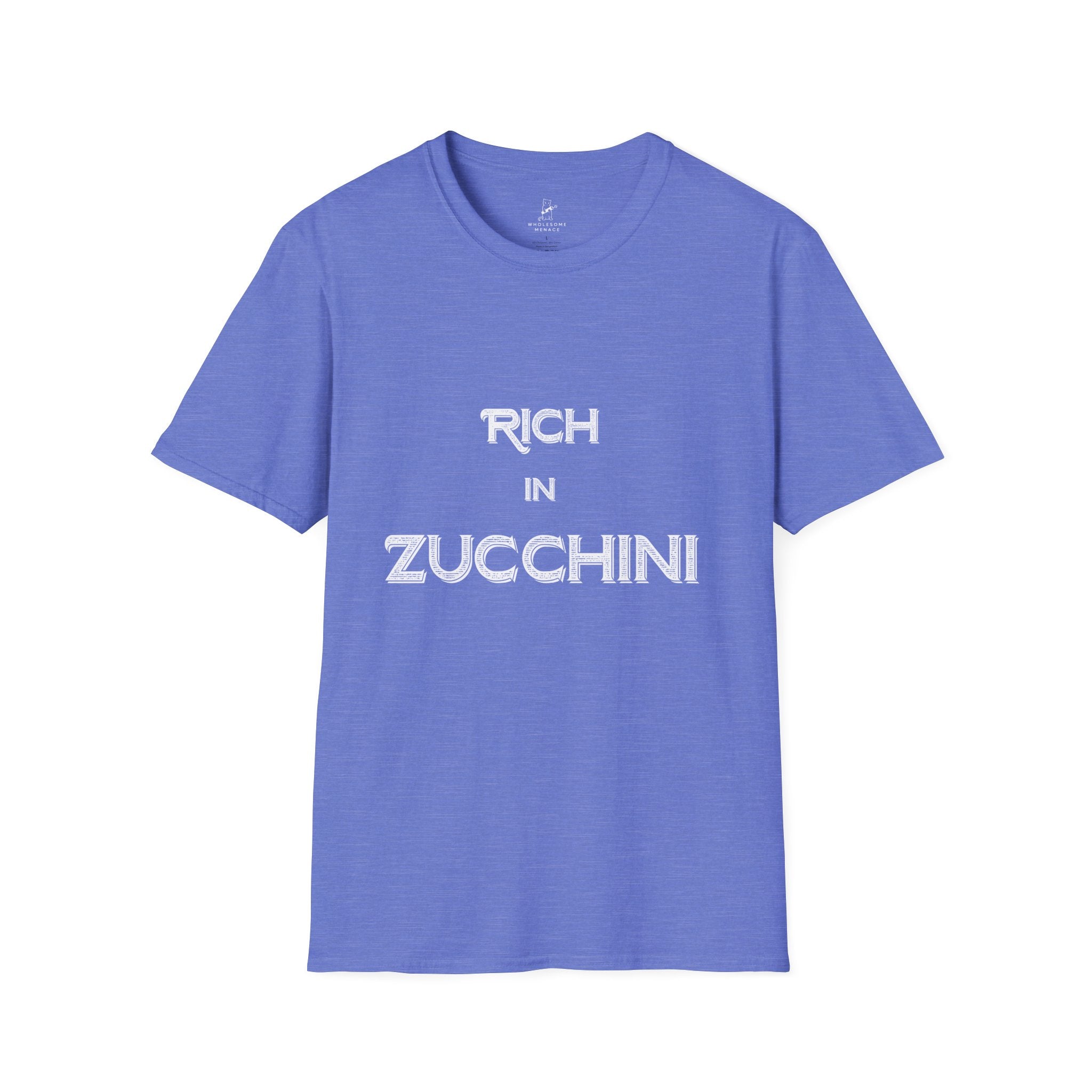 T-Shirt — "Rich in Zucchini" Funny Gardening Tee for Veggie Lovers