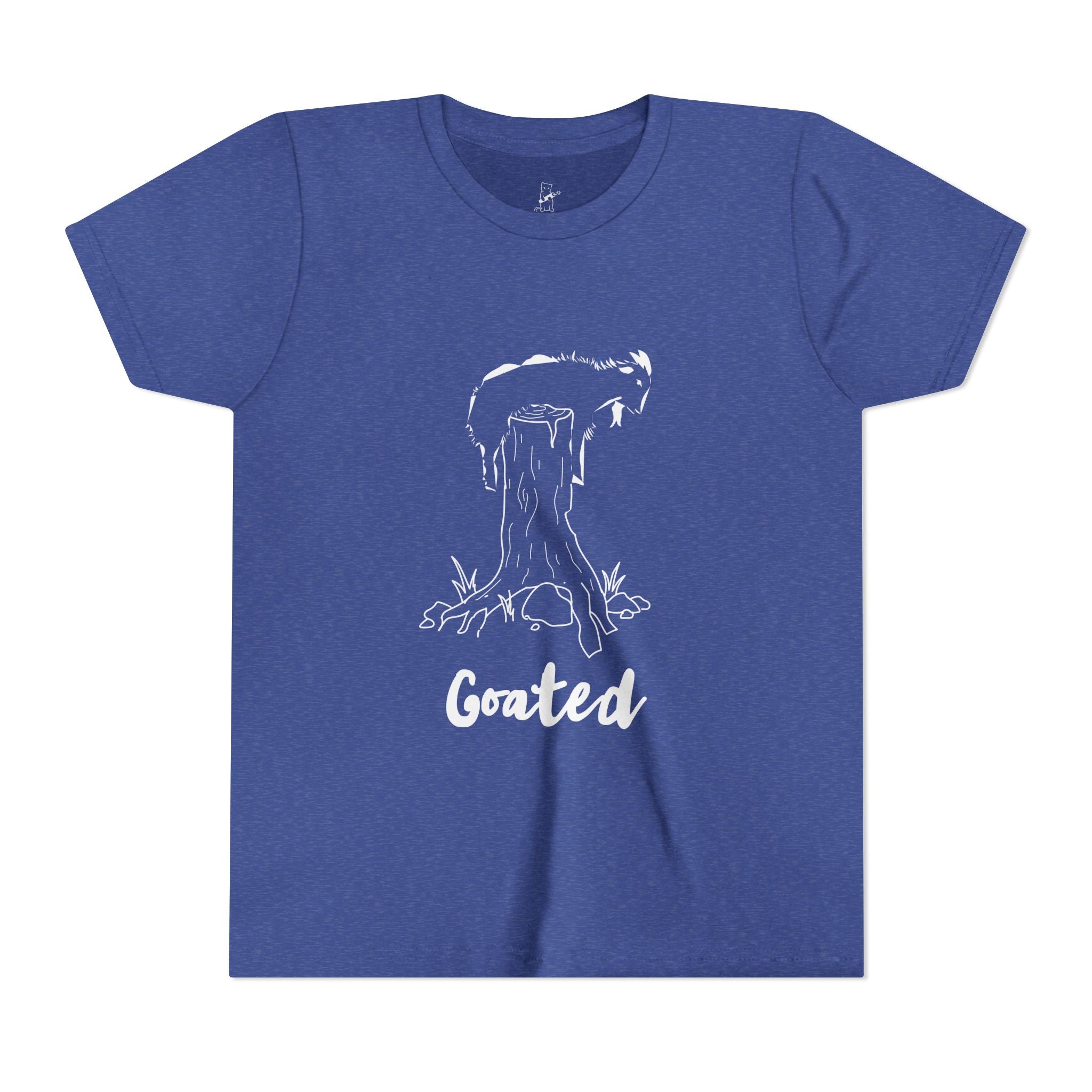 Goated Youth Tee — Kid’s 'Goat on a Stump' Silhouette Graphic T-Shirt
