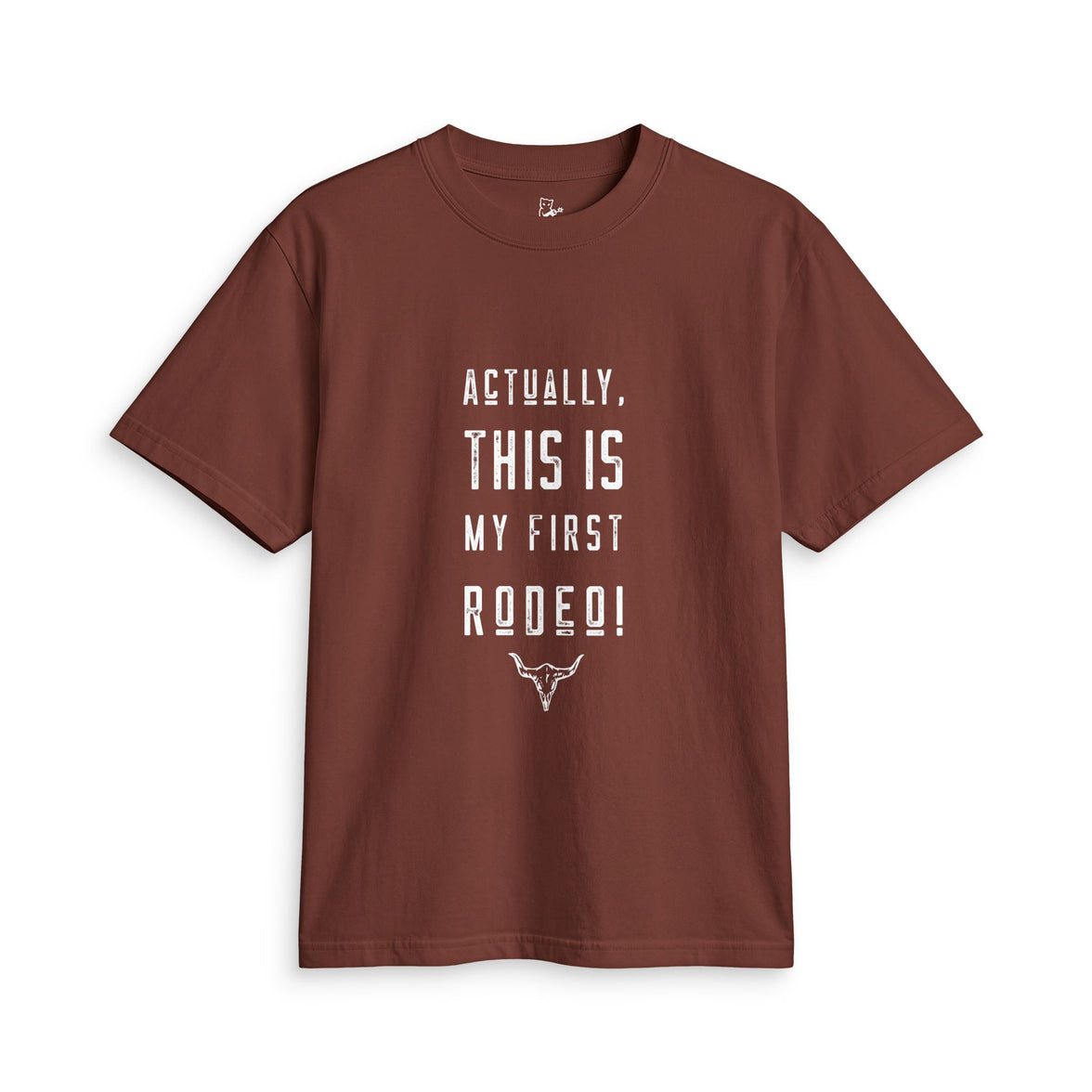 Actually, This Is My First Rodeo Tee — Funny Western Graphic T-Shirt