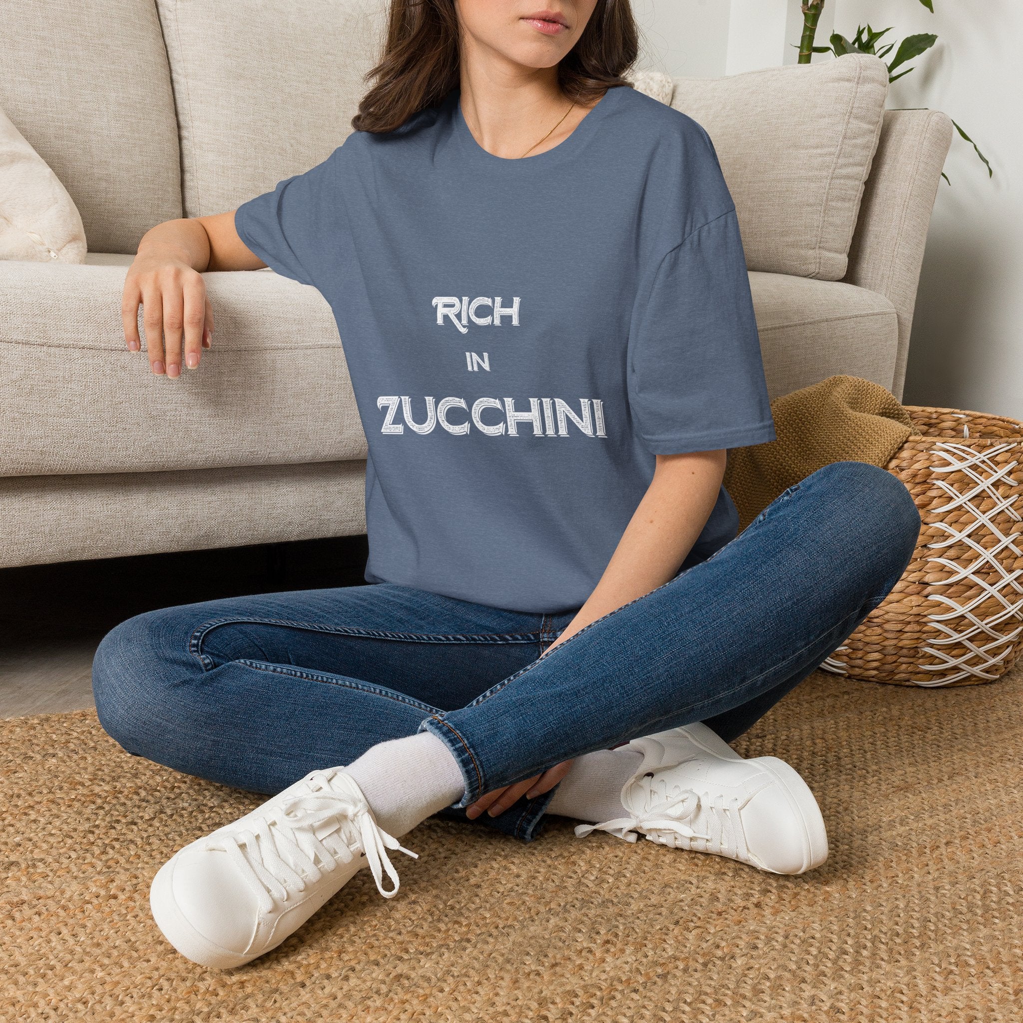 T-Shirt — "Rich in Zucchini" Funny Gardening Tee for Veggie Lovers