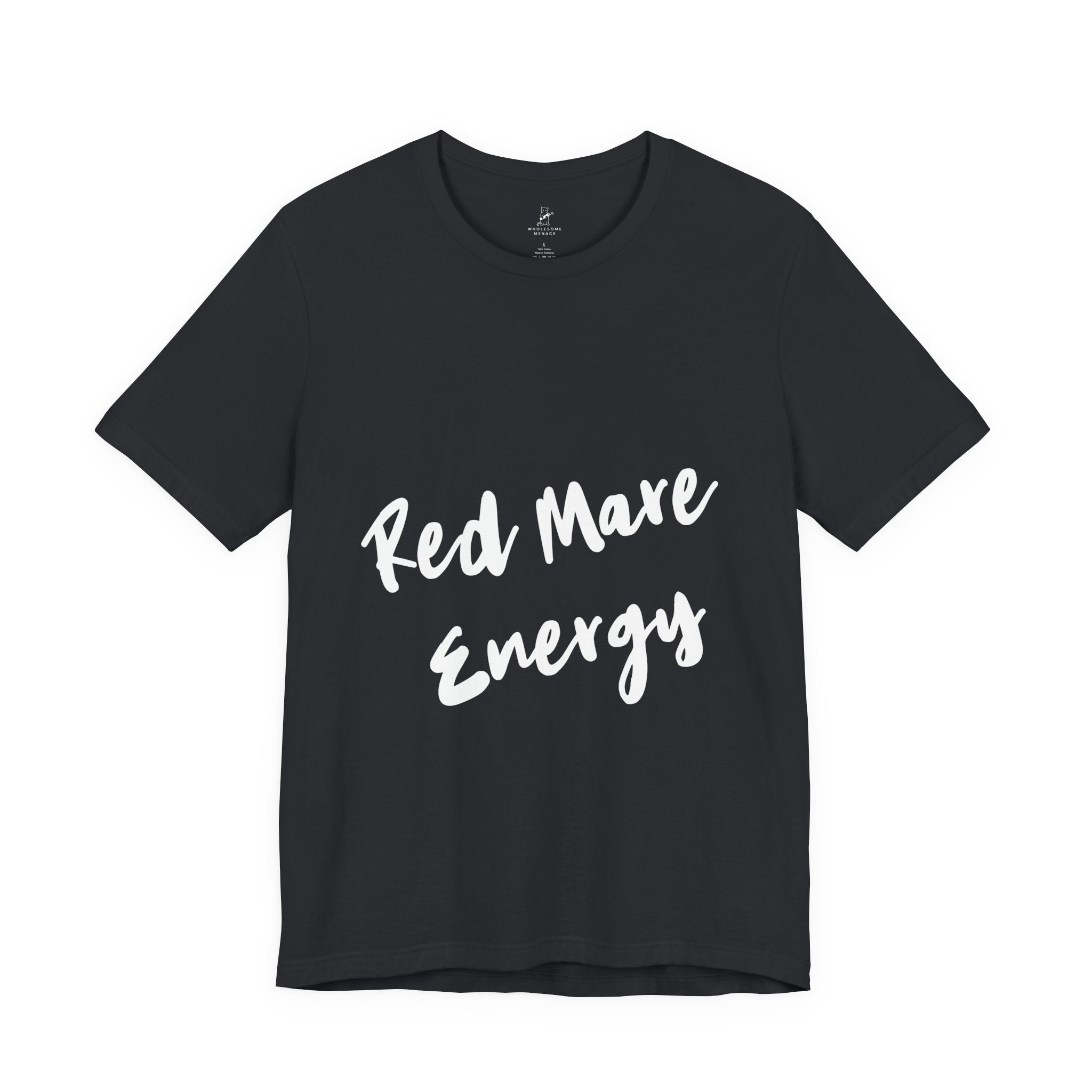 Fiery Red Mare Graphic Tee | Horse-Themed Script T-shirt