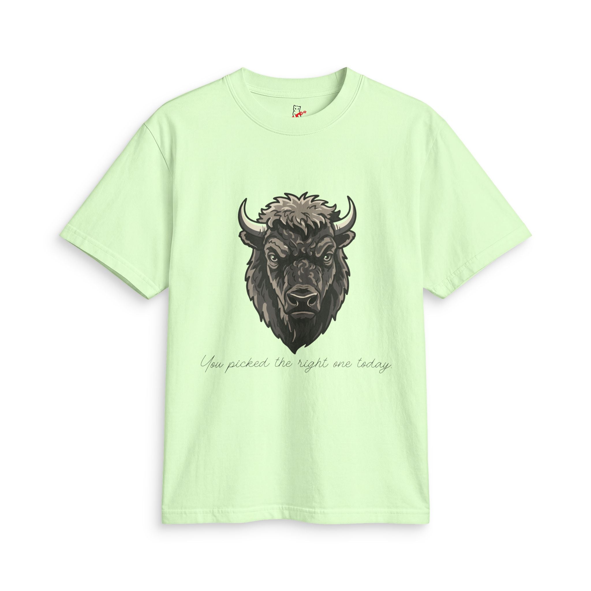 Buffalo Strength Tee — “You Picked the Right One Today” Wildlife Graphic T-Shirt