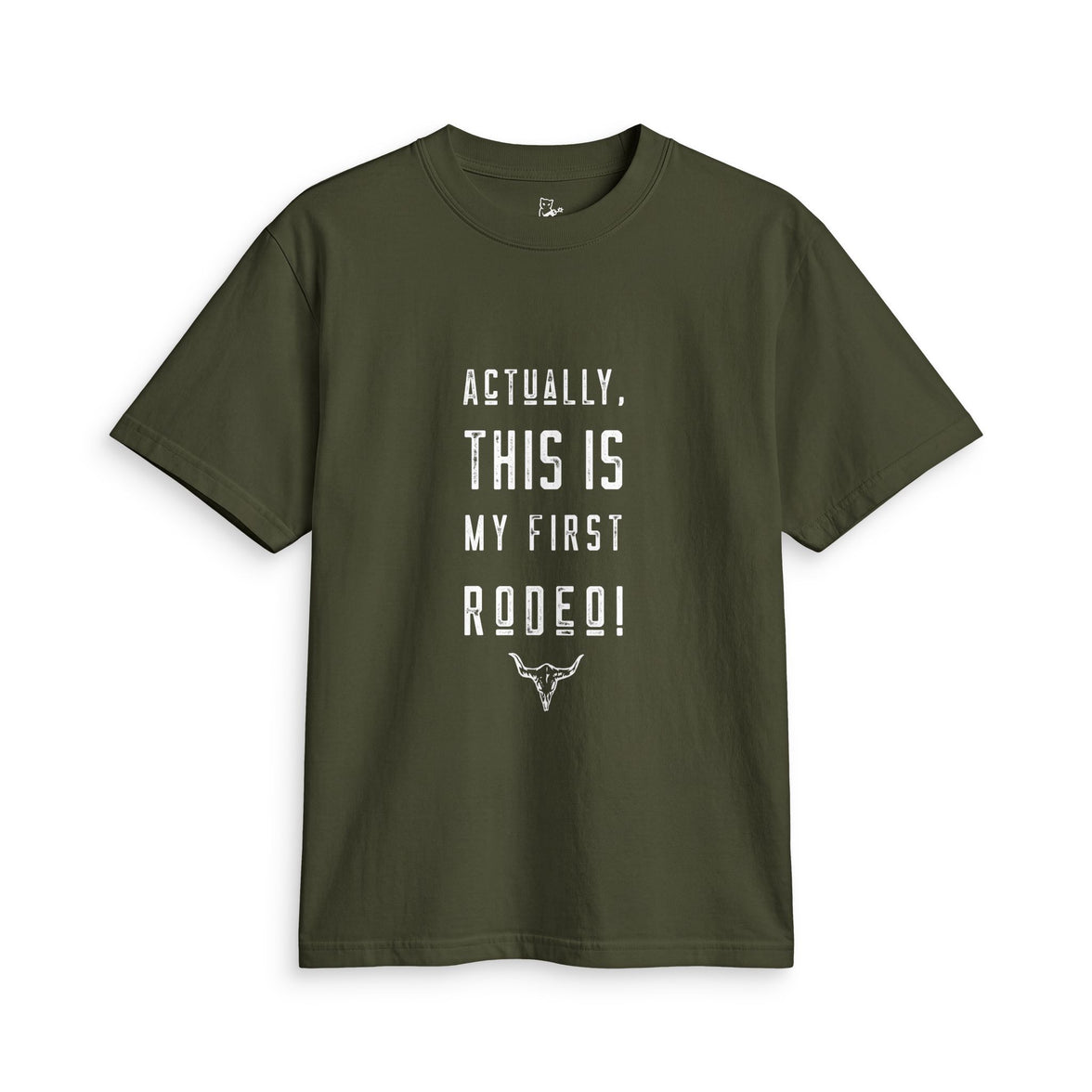 Actually, This Is My First Rodeo Tee — Funny Western Graphic T-Shirt