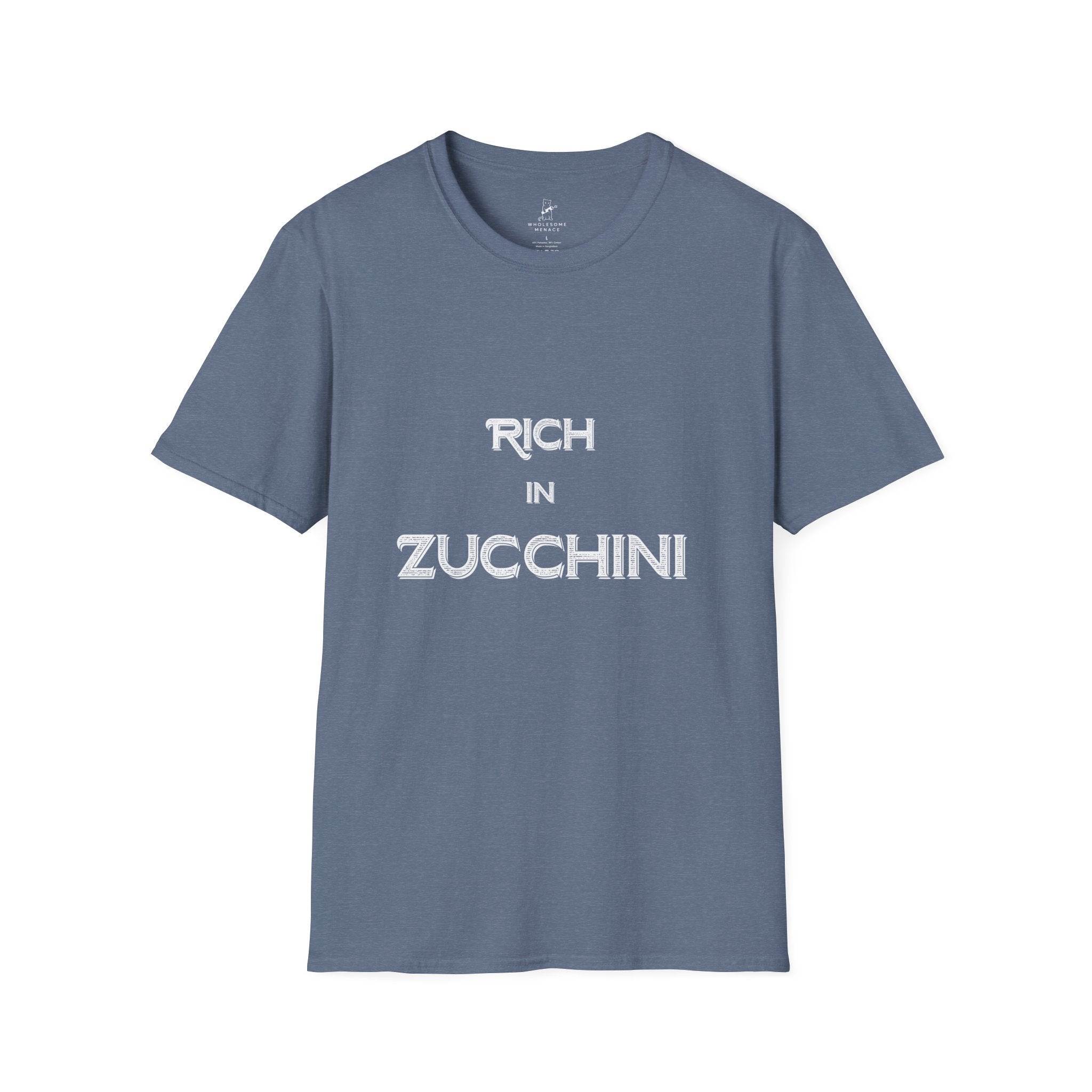 T-Shirt — "Rich in Zucchini" Funny Gardening Tee for Veggie Lovers