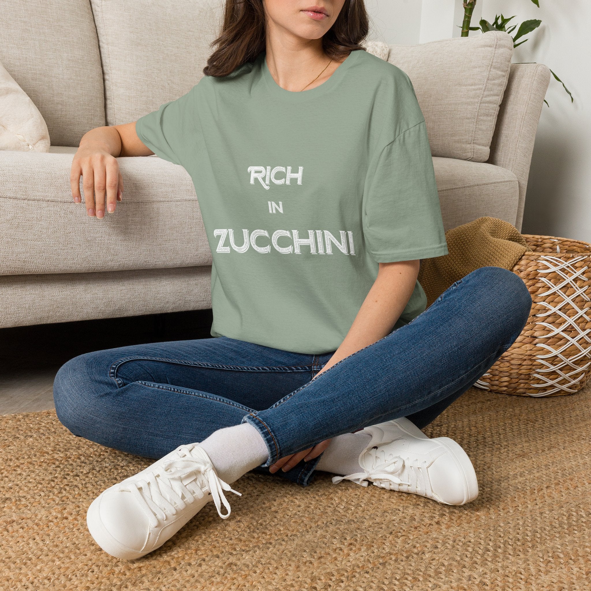T-Shirt — "Rich in Zucchini" Funny Gardening Tee for Veggie Lovers