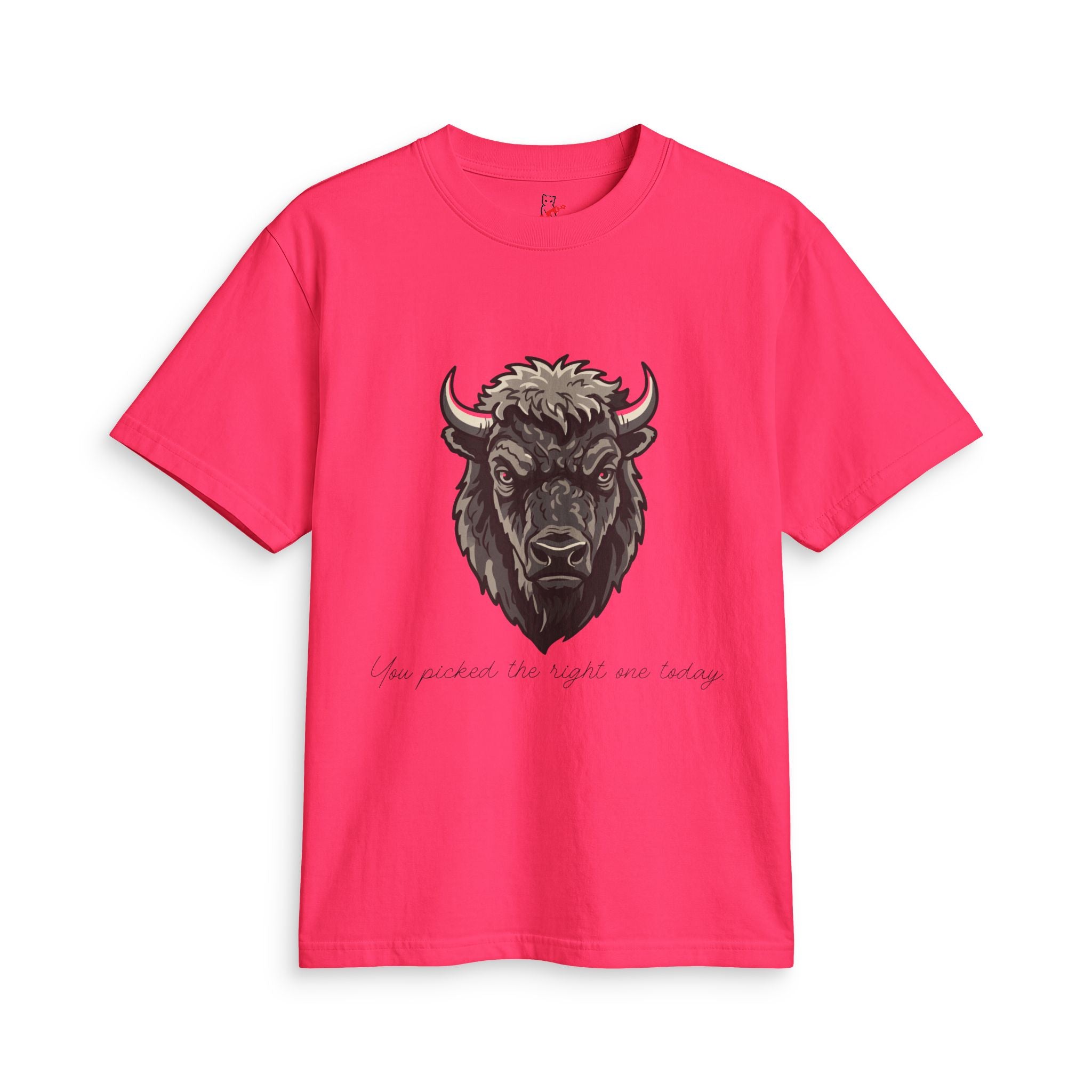 Buffalo Strength Tee — “You Picked the Right One Today” Wildlife Graphic T-Shirt