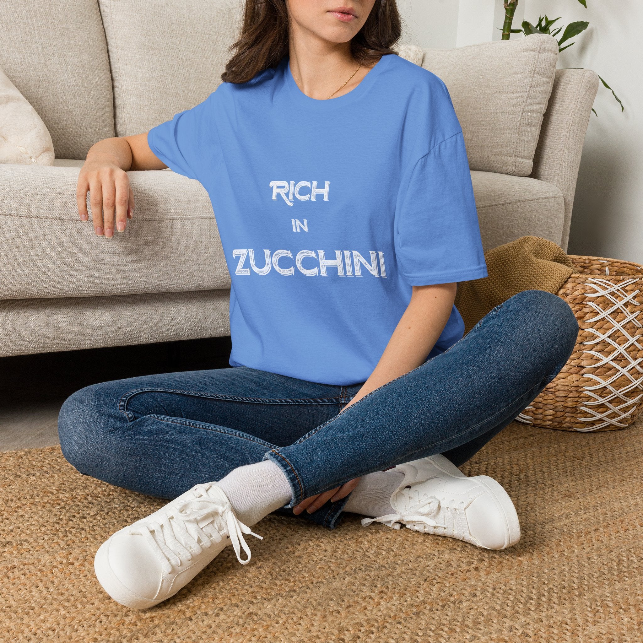 T-Shirt — "Rich in Zucchini" Funny Gardening Tee for Veggie Lovers