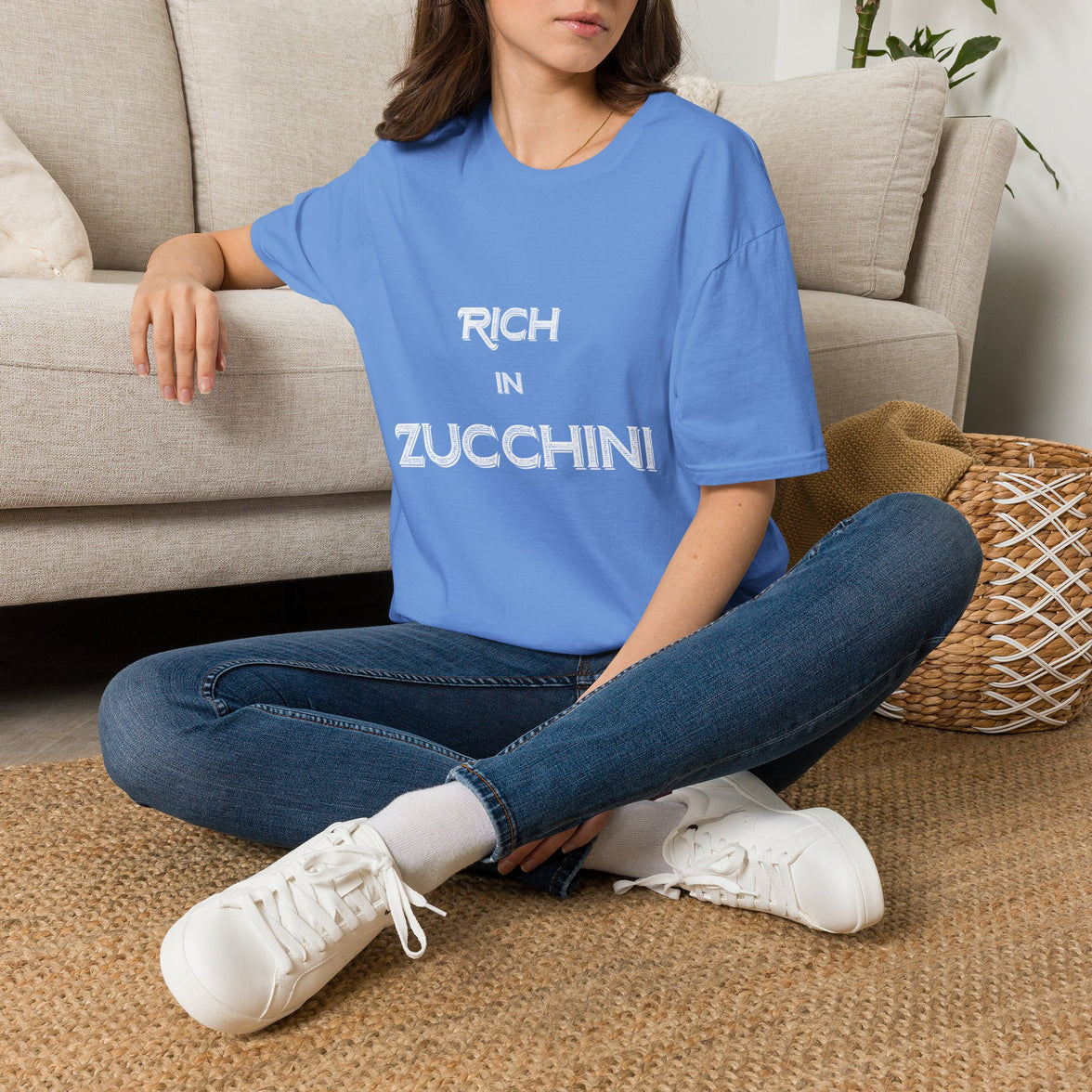 T-Shirt — "Rich in Zucchini" Funny Gardening Tee for Veggie Lovers