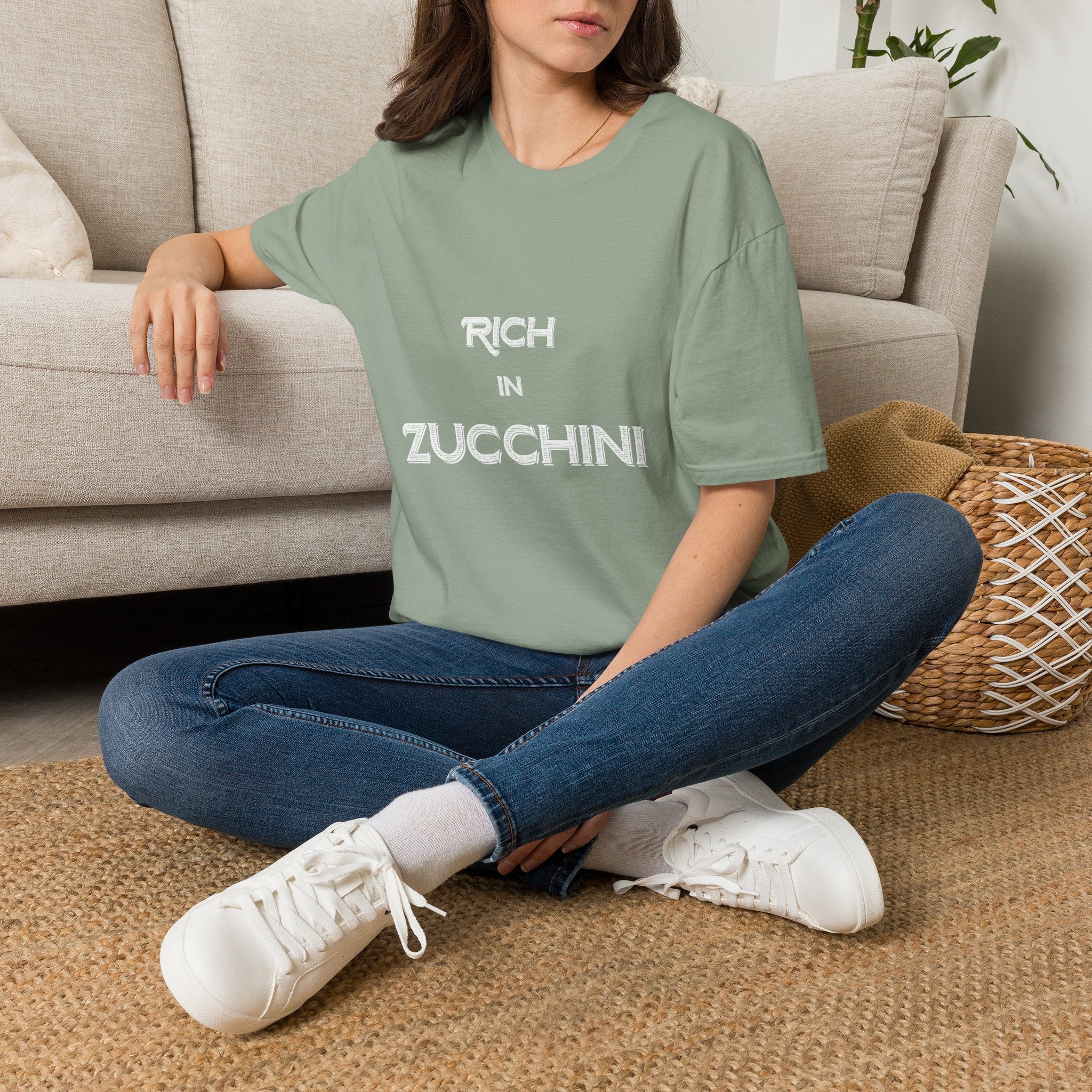 T-Shirt — "Rich in Zucchini" Funny Gardening Tee for Veggie Lovers