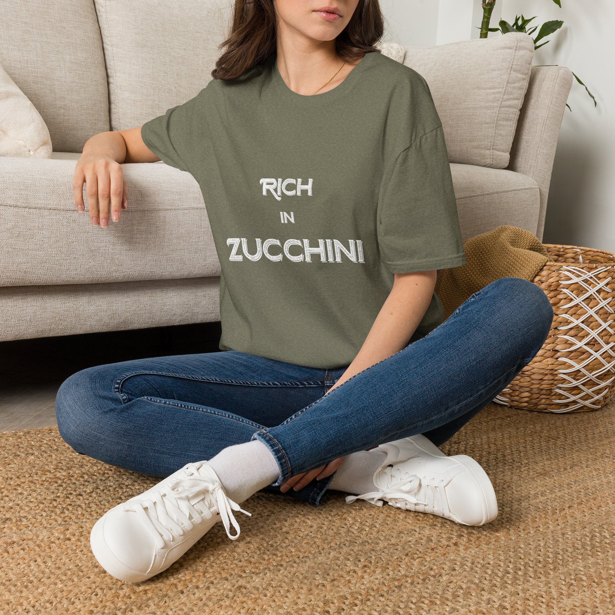 T-Shirt — "Rich in Zucchini" Funny Gardening Tee for Veggie Lovers