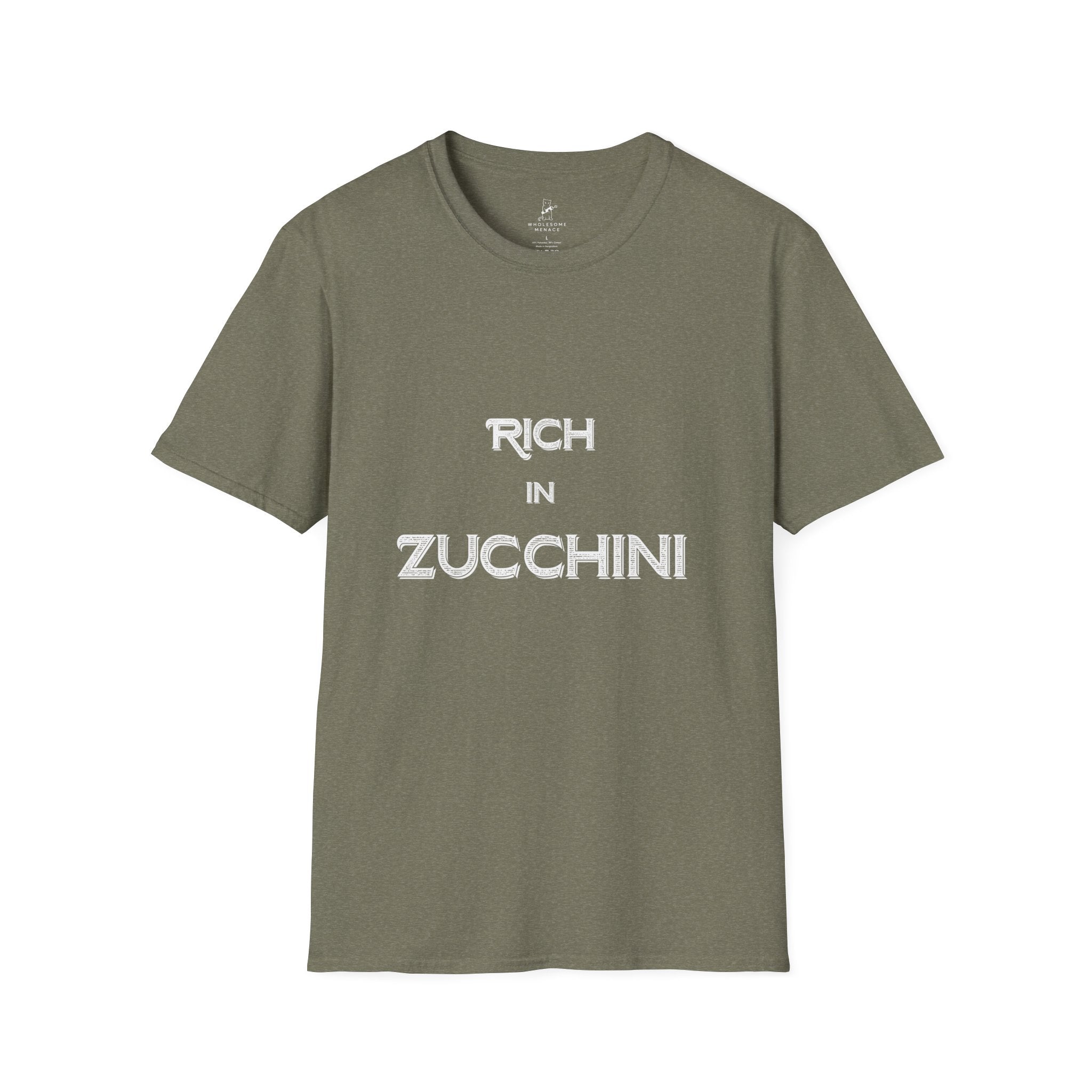T-Shirt — "Rich in Zucchini" Funny Gardening Tee for Veggie Lovers
