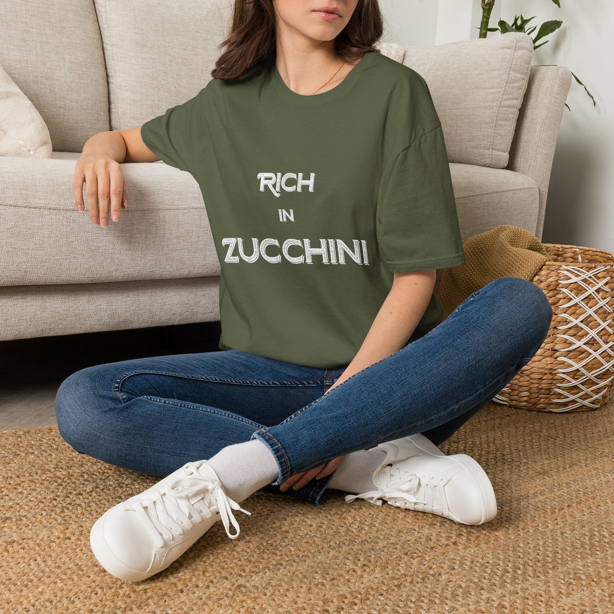 T-Shirt — "Rich in Zucchini" Funny Gardening Tee for Veggie Lovers