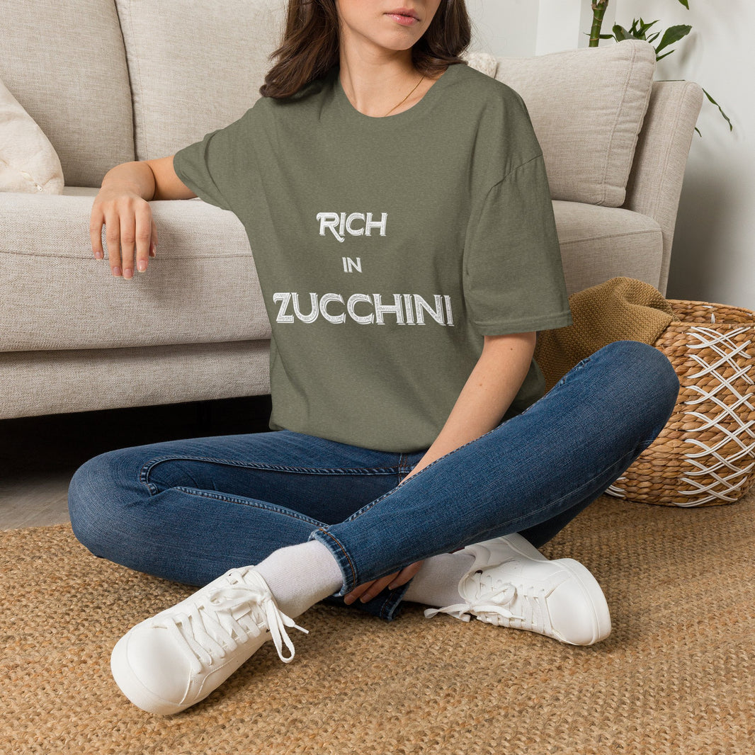 T-Shirt — "Rich in Zucchini" Funny Gardening Tee for Veggie Lovers