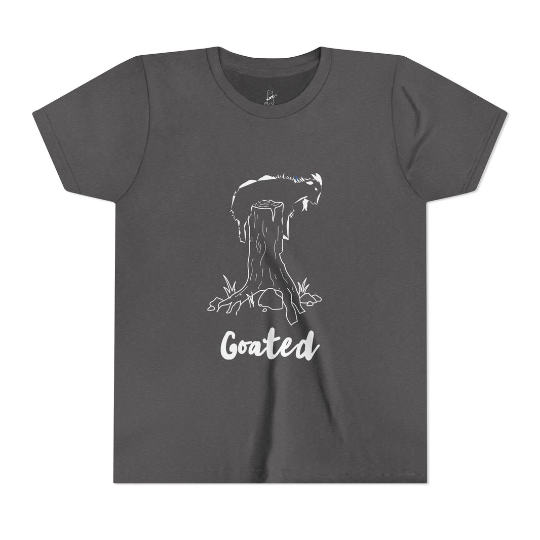 Goated Youth Tee — Kid’s 'Goat on a Stump' Silhouette Graphic T-Shirt
