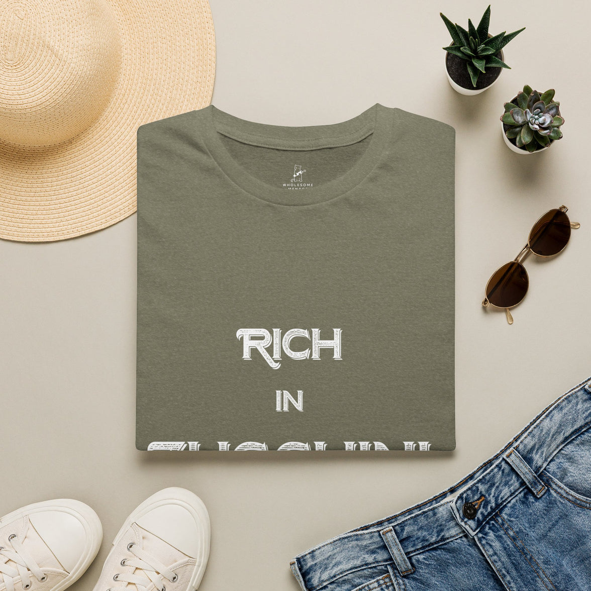 T-Shirt — "Rich in Zucchini" Funny Gardening Tee for Veggie Lovers