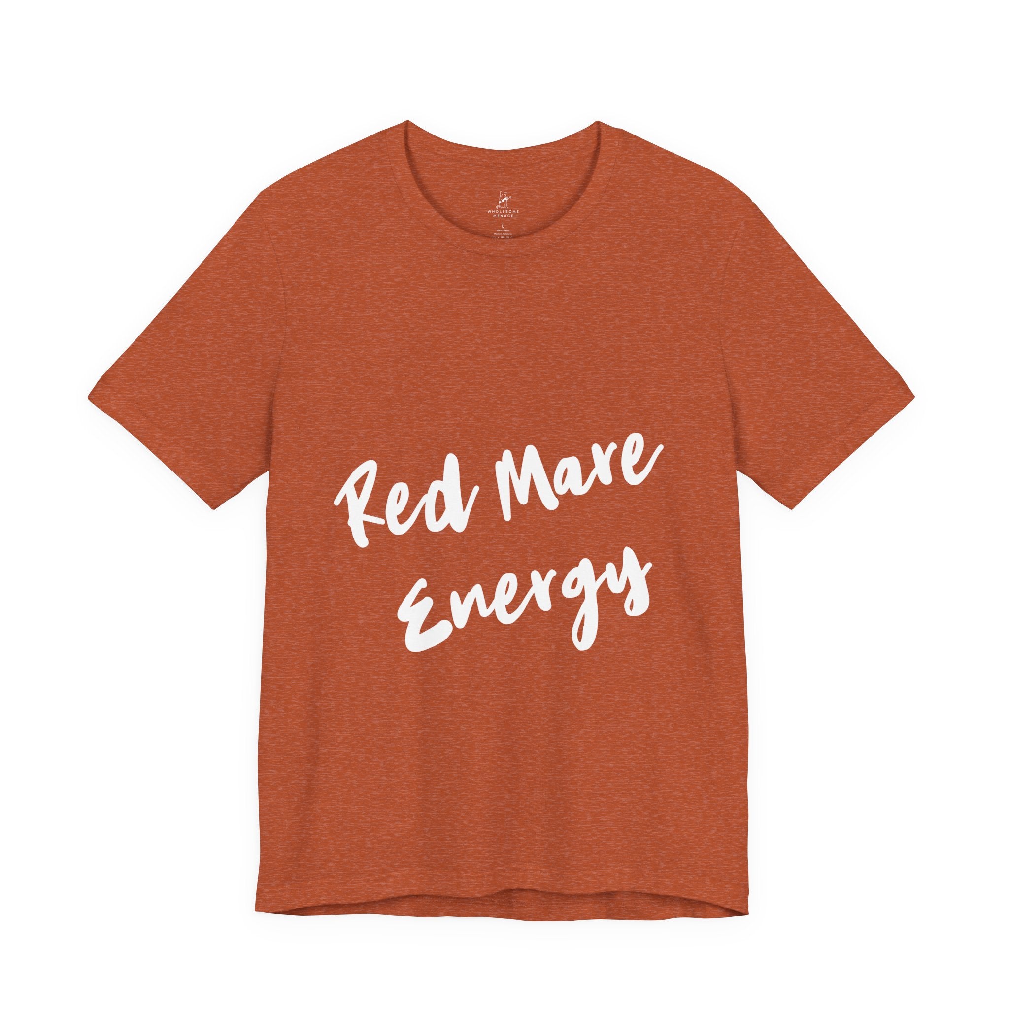 Fiery Red Mare Graphic Tee | Horse-Themed Script T-shirt